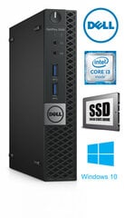 3040 Micro i3-6100T 8GB 240GB SSD Windows 10 Professional Stacionārais dators цена и информация | Стационарные компьютеры | 220.lv