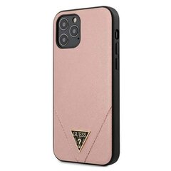 Guess Saffiano V – maciņš, piemērots iPhone 12 / iPhone 12 Pro, rozā cena un informācija | Telefonu vāciņi, maciņi | 220.lv