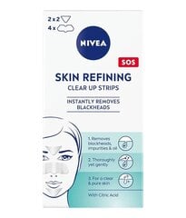 Очищающие полоски для носа Nivea Skin Refining, 6 шт. цена и информация | Маски для лица, патчи для глаз | 220.lv