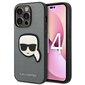 Karl Lagerfeld KLHCP14LSAPKHG iPhone 14 Pro Saffiano Karl`s Head Patch Silver cena un informācija | Telefonu vāciņi, maciņi | 220.lv