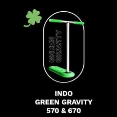 Indo 670 Green Gravity Trampoline Scooter полный батутный самокат, 670 мм цена и информация | Самокаты | 220.lv