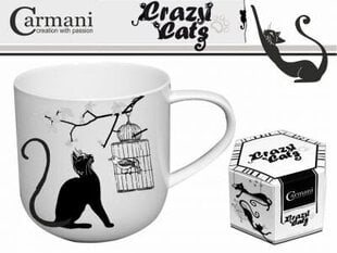 Кружка Carmani Crazy Cats с котом, белый, черный, 0.5 л цена и информация | Оригинальные кружки | 220.lv