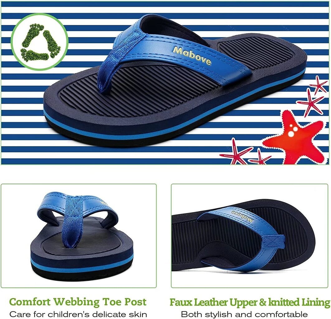 Mabove bērnu flip flops, zils цена и информация | Bērnu čības, maiņas apavi | 220.lv