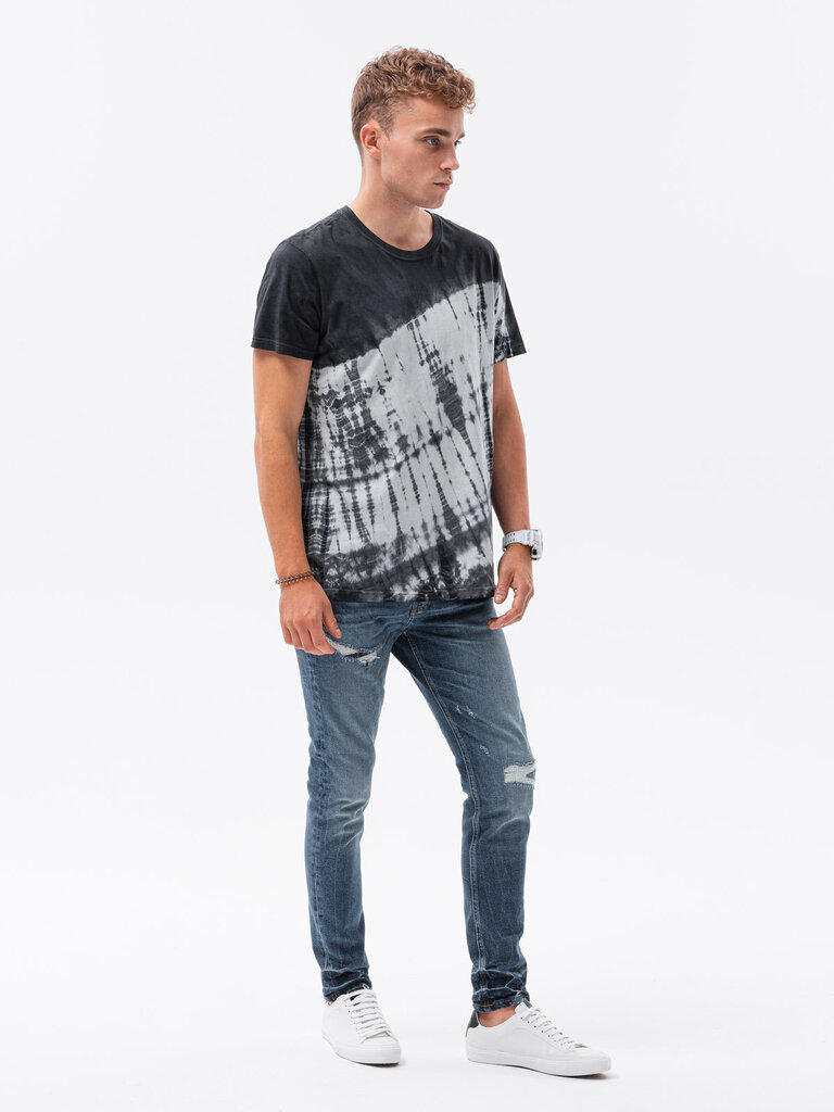 Tie-Dye T-krekls - tumši pelēks S1617 119864-7 цена и информация | Vīriešu T-krekli | 220.lv