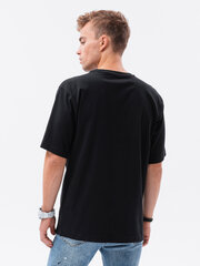 T-krekls OVERSIZE - melns S1628 119913-7 cena un informācija | Vīriešu T-krekli | 220.lv