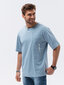 t-krekls OVERSIZE - zils S1628 119915-7 cena un informācija | Vīriešu T-krekli | 220.lv