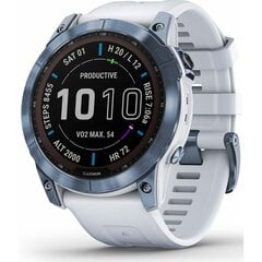 Garmin fenix 7X Sapphire Solar, 51 mm, mineral blue DLC titanium / whitestone silicone band - Sports watch cena un informācija | Viedpulksteņi (smartwatch) | 220.lv