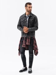 Джинсовая куртка, C441, черная цена и информация | Мужские пиджаки | 220.lv