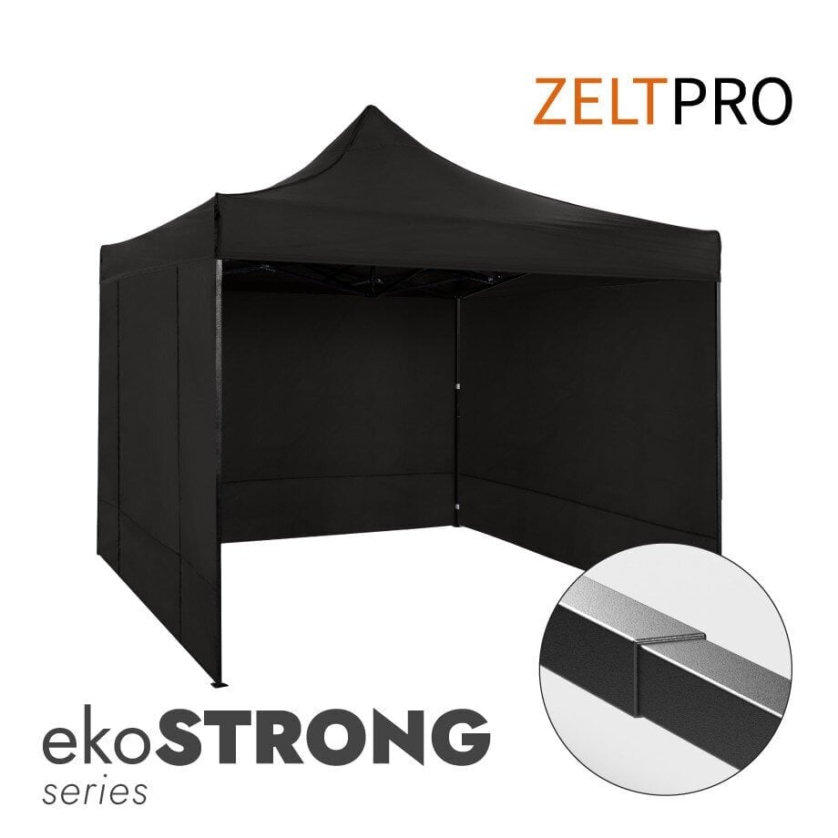 Tirdzniecības telts Zeltpro Ekostrong melna, 3x3 cena un informācija | Teltis | 220.lv