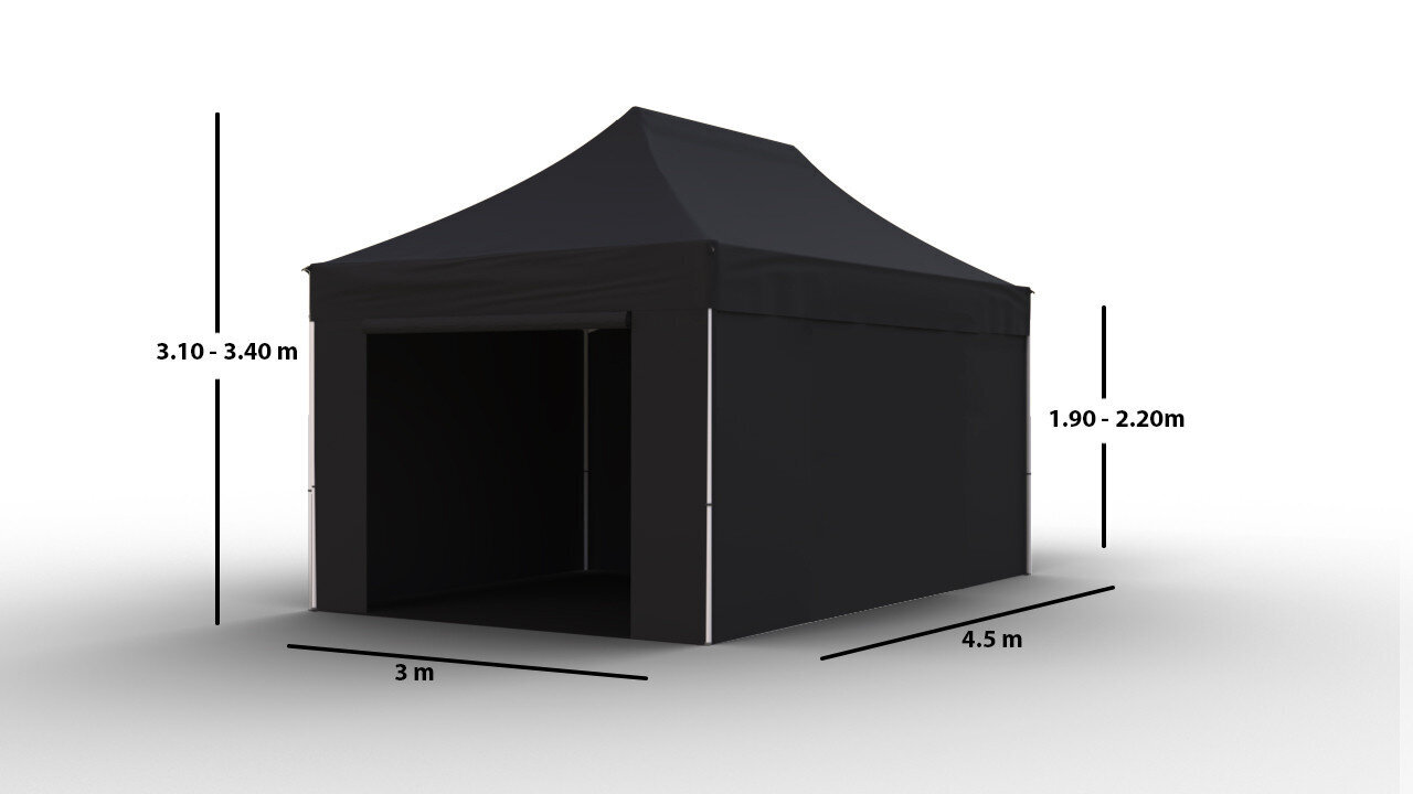 Tirdzniecības telts 3x4,5 Melna Zeltpro PROFRAME cena un informācija | Teltis | 220.lv