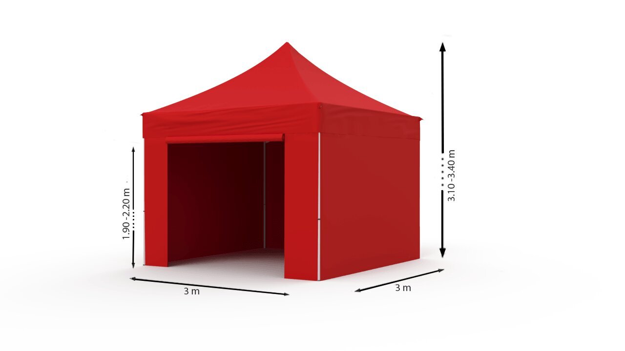 Tirdzniecības telts 3x3 Sarkana Zeltpro PROFRAME cena un informācija | Teltis | 220.lv