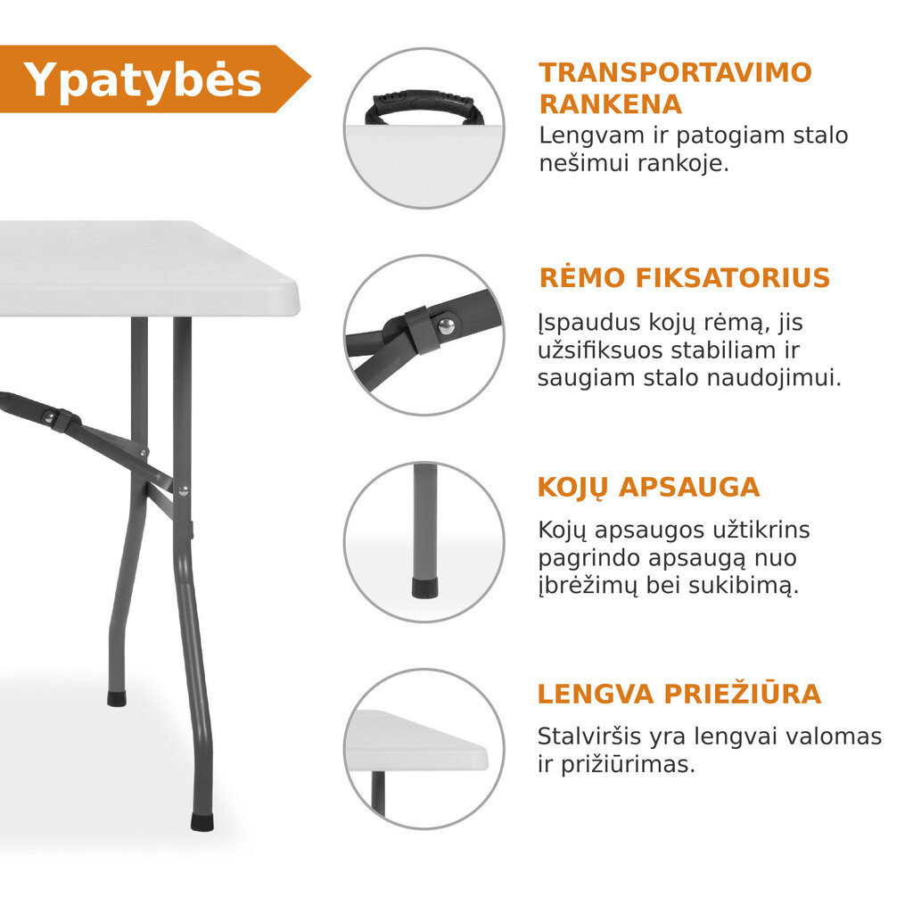 Saliekams galds Tonro, 150 cm цена и информация | Dārza galdi | 220.lv