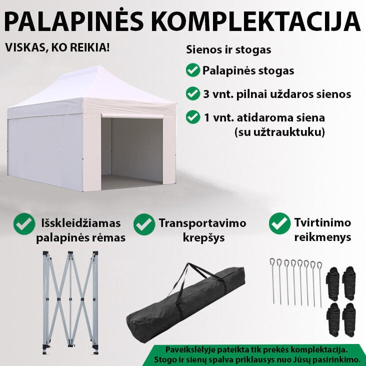 Tirdzniecības telts Zeltpro Ekostrong balta, 3x4,5 cena un informācija | Teltis | 220.lv