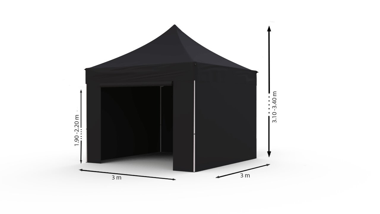 Tirdzniecības telts 3x3 Melna Zeltpro TITAN cena un informācija | Teltis | 220.lv