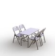 Saliekamo mēbeļu komplekts Tonro: galds 120, balts, 4 krēsli Premium, balti