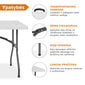 Saliekamo mēbeļu komplekts Tonro: galds 180 balts, 6 krēsli Premium balti cena un informācija | Dārza mēbeļu komplekti | 220.lv