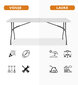 Saliekamo mēbeļu komplekts Tonro: galds 180, balts, 8 krēsli Premium, balti cena un informācija | Dārza mēbeļu komplekti | 220.lv