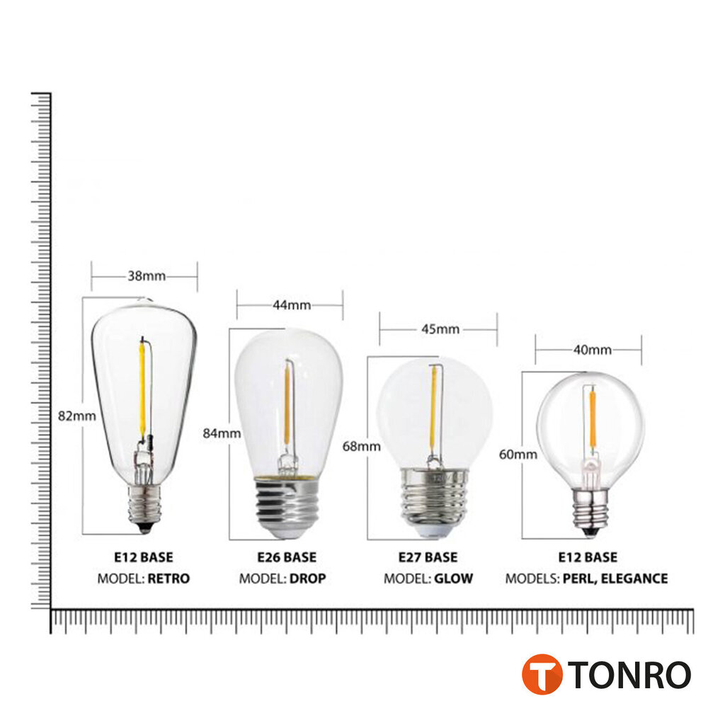 Āra apgaismojuma vītne Tonro Drop, 150 m cena un informācija | Ziemassvētku lampiņas, LED virtenes | 220.lv