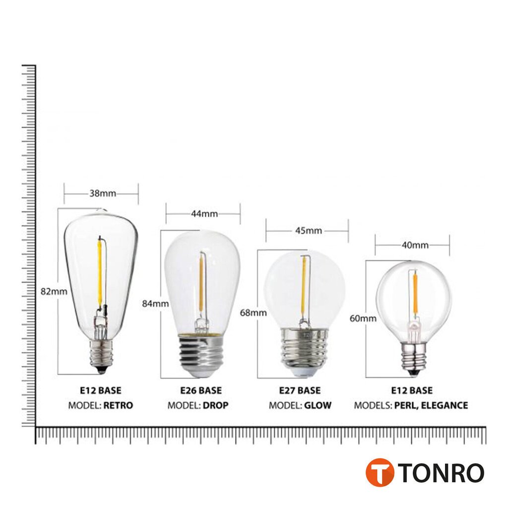 Āra apgaismojuma vītne Tonro Glow, 150 m cena un informācija | Ziemassvētku lampiņas, LED virtenes | 220.lv