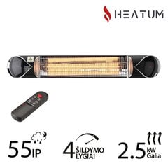 Pastāvīgi novietojamais infrasarkano staru sildītājs Heatum H2500R CORE BLACK ar trijkāju statīvu цена и информация | Обогреватели | 220.lv