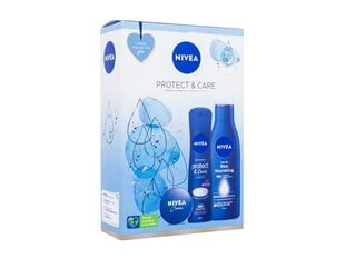 Komplekts sievietēm Nivea Protect & Care: izsmidzināms dezodorants, 150 ml + krēms, 30 ml + Rich Nourishing ķermeņa pieniņš, 250 ml cena un informācija | Ķermeņa krēmi, losjoni | 220.lv