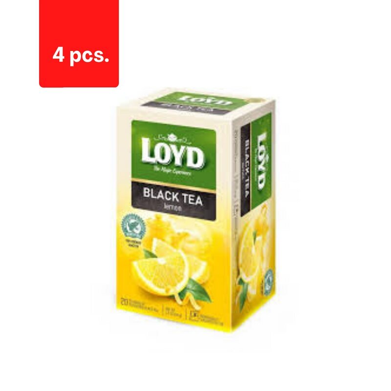 Melnā tēja LOYD, ar citrona aromātu, 20x1,7g x 4 iepakojumi. iepakojums цена и информация | Tēja | 220.lv