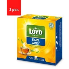 Aromatizēta melnā tēja LOYD Earl Grey, 75 x 1,7g x 3 iepakojumi cena un informācija | Tēja | 220.lv