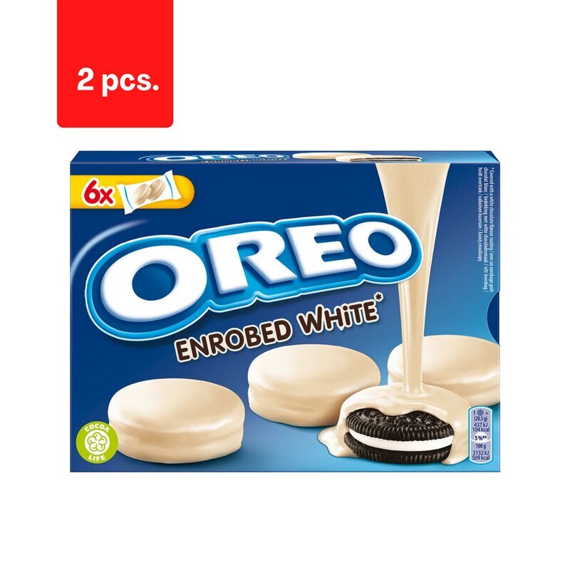 Cepumi OREO pārklāti ar balto šokolādi 246g x 2 gab. iepakojums cena un informācija | Saldumi | 220.lv