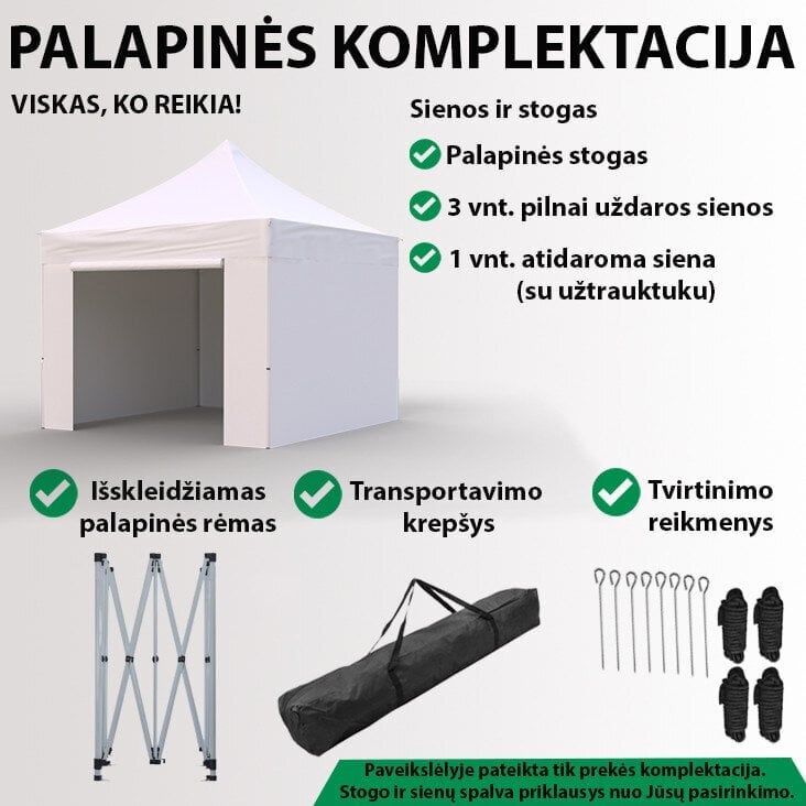 Tirdzniecības telts Zeltpro Ekostrong zaļa, 3x3 cena un informācija | Teltis | 220.lv