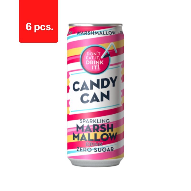 Gāzētais bezalkoholiskais dzēriens CANDY CAN, zefīra garša, ar saldinātājiem, 0,33l D x 6 gab. iepakojums цена и информация | Atsvaidzinoši dzērieni | 220.lv