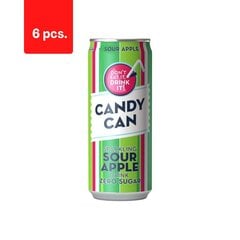 Gāzētais bezalkoholiskais dzēriens CANDY CAN, ābolu garša, ar saldinātājiem, 0,33l D x 6 gab. iepakojums цена и информация | Прохладительные напитки | 220.lv