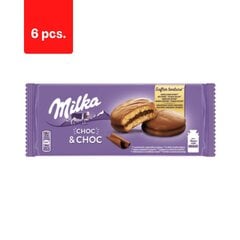 Бисквитные коржи с начинкой из какао и кусочками шоколада MILKA, 150 г x 6 шт. цена и информация | Конфетки | 220.lv