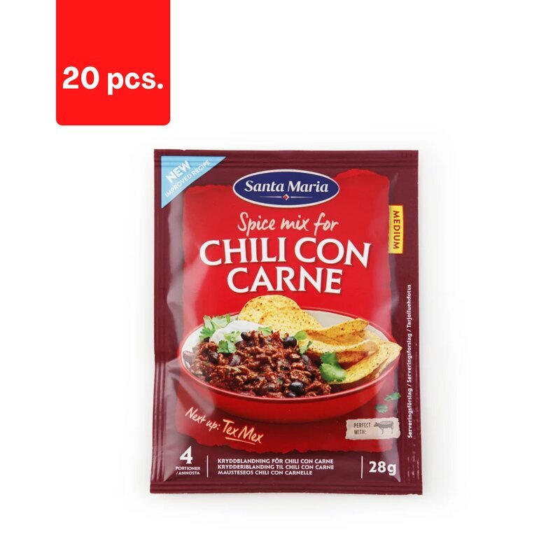 Garšvielu maisījums SANTA MARIA Chili Con Carne, 28 g x 20 gab. cena un informācija | Garšvielas, garšvielu komplekti | 220.lv