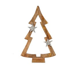 Jaungada eglīte Brūns Sudrabains Koks (7,5 x 58,5 x 37 cm) cena un informācija | Ziemassvētku dekorācijas | 220.lv