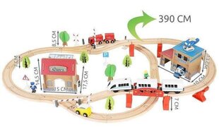 Koka dzelzceļš - sliežu ceļš 3,9 metri цена и информация | Развивающие игрушки | 220.lv