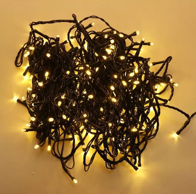 LED spuldzes, 10m 100 sludināti silti balti цена и информация | Ziemassvētku lampiņas, LED virtenes | 220.lv