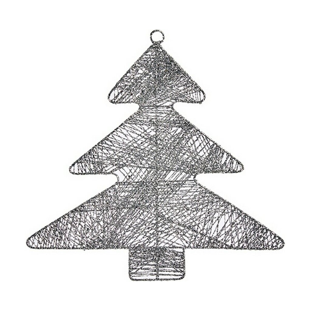 Ziemassvētku rotājumi Ziemassvētku eglīte, Sudrabs (36,7 x 0,2 x 37,5 cm) cena un informācija | Ziemassvētku dekorācijas | 220.lv
