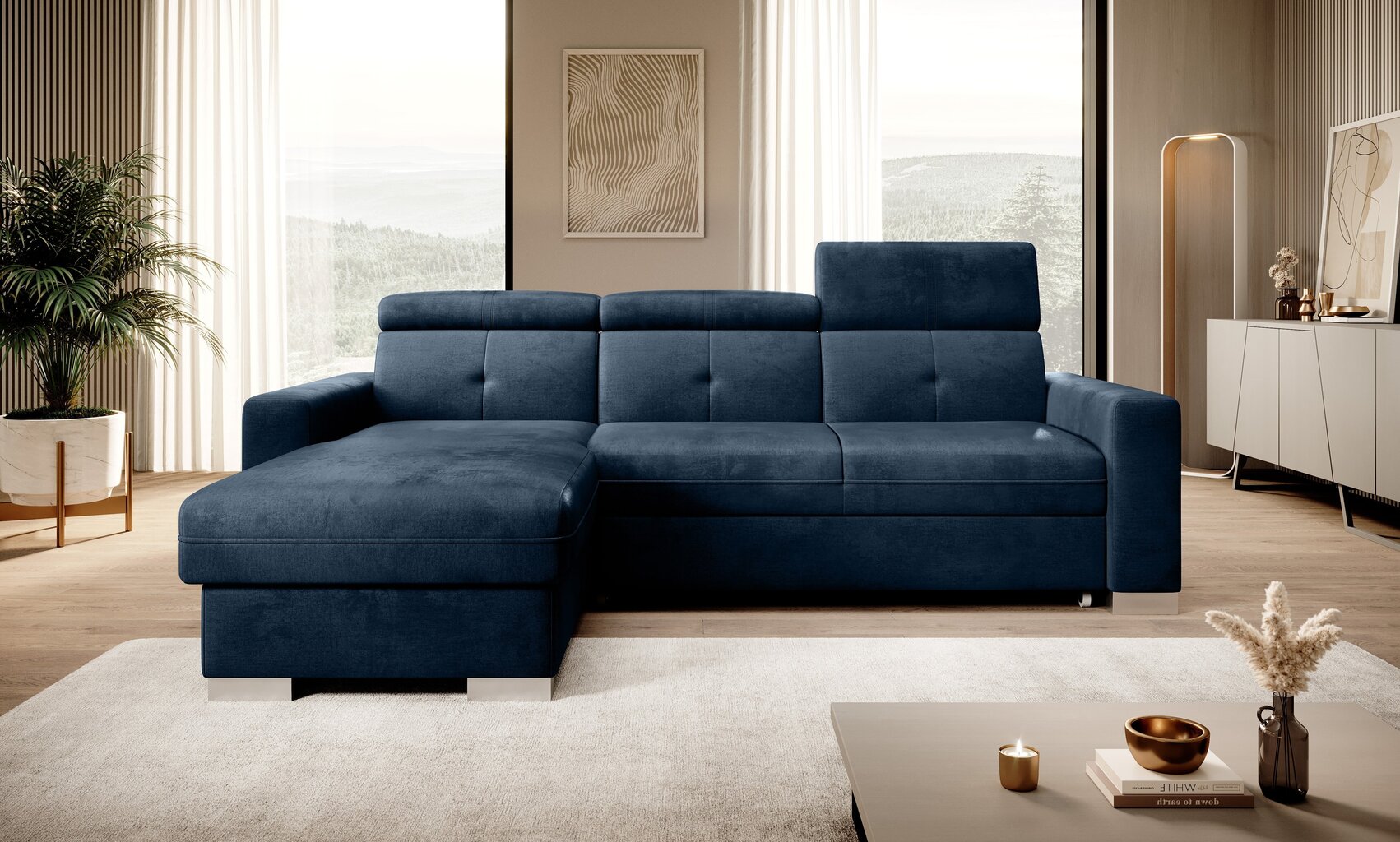 Stūra dīvāns NORE Fresia Nube 40, zils cena un informācija | Stūra dīvāni | 220.lv