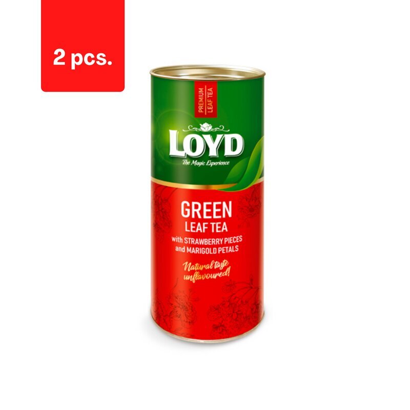 Irdena zaļā tēja LOYD, ar zemeņu gabaliņiem un kliņģerīšu ziedlapiņām, 80g x 2gab. iepakojums cena un informācija | Tēja | 220.lv