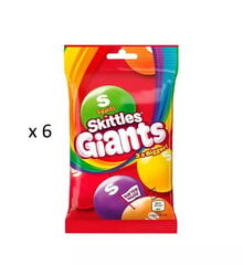 Конфеты жевательные со вкусом фруктов, в хрустящей сахарной глазури SKITTLES Giants, 95 г x 6 шт.  цена и информация | Сладости | 220.lv