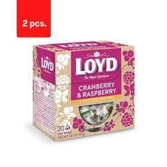Травяной и фруктовый чай со вкусом клюквы и малины LOYD, 20 х 2 г х 2 цена и информация | Чай | 220.lv
