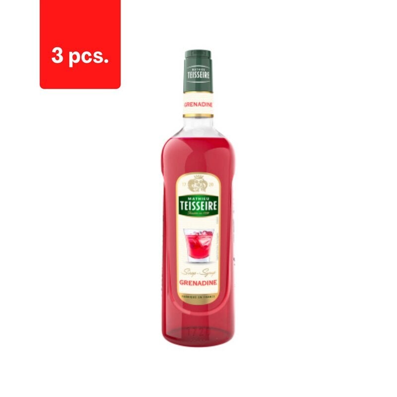 Sīrups TEISSEIRE, grenadīns, 1 l x 3 gab. cena un informācija | Mērces | 220.lv