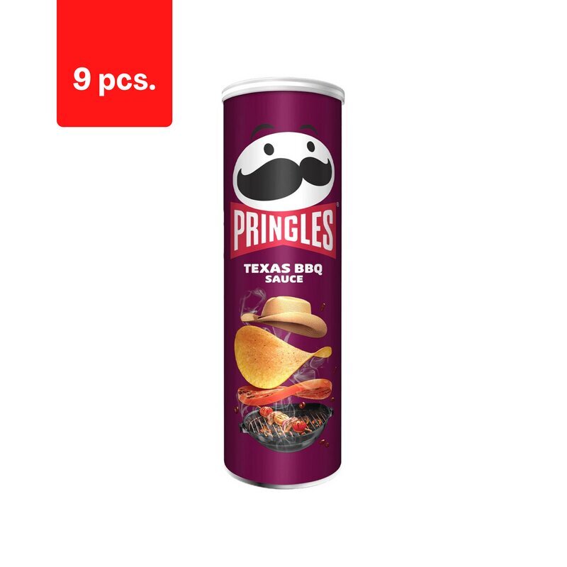 Čipsi PRINGLES Barbekjū, 165 g x 9 gab. cena un informācija | Uzkodas, čipsi | 220.lv