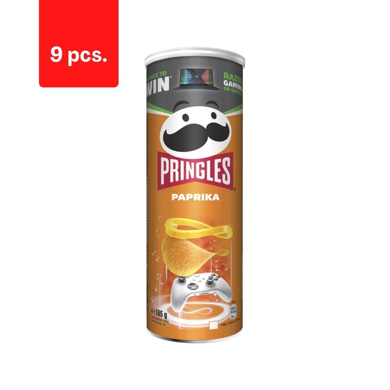 Uzkoda PRINGLES Paprika, 165 g x 9 gab. cena un informācija | Uzkodas, čipsi | 220.lv