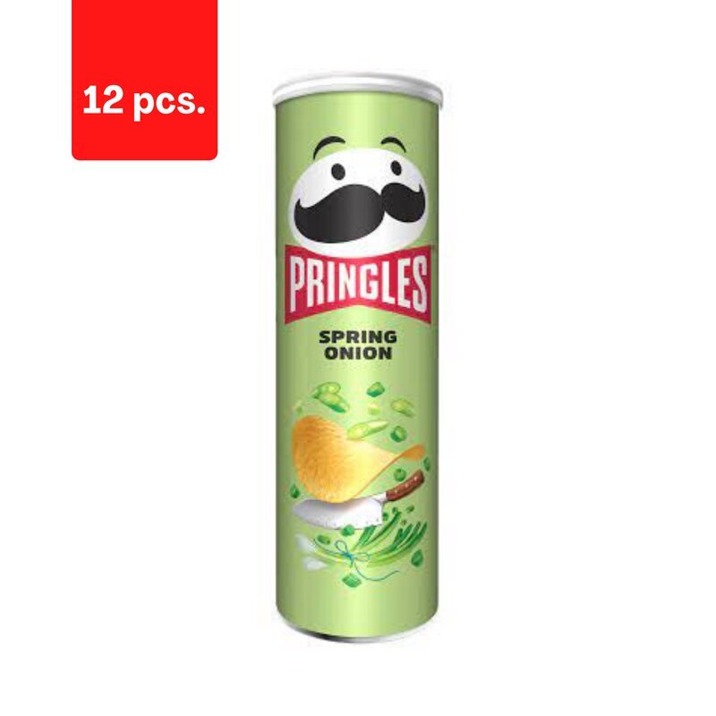 Uzkoda PRINGLES pavasara sīpoli, 165g x 12 gab. cena un informācija | Uzkodas, čipsi | 220.lv