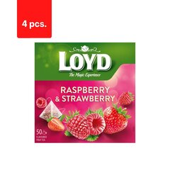 Чай фруктовый со вкусом малины и клубники LOYD, 50 х 2 г х 4 упаковки цена и информация | Чай | 220.lv