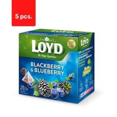Чай фруктовый со вкусом ежевики и черники LOYD, 20 х 2 г х 5 упаковок цена и информация | Чай | 220.lv