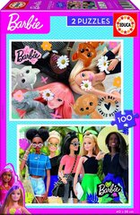 Puzļu komplekts bērniem Educa Barbie, 2x100 detaļas cena un informācija | Puzles, 3D puzles | 220.lv