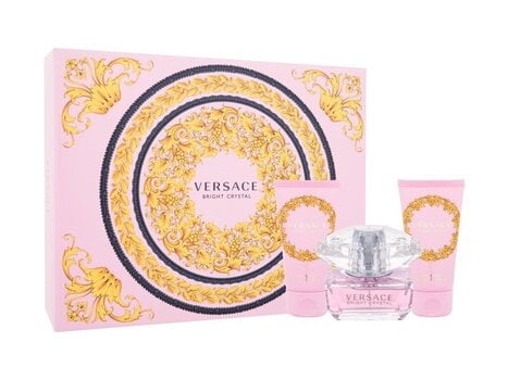 Kosmētikas dāvanu komplekts sievietēm Versace Bright: Crystal EDT sprejs 50 ml + ķermeņa losjons 50 ml + dušas želeja 50 ml cena un informācija | Sieviešu smaržas | 220.lv