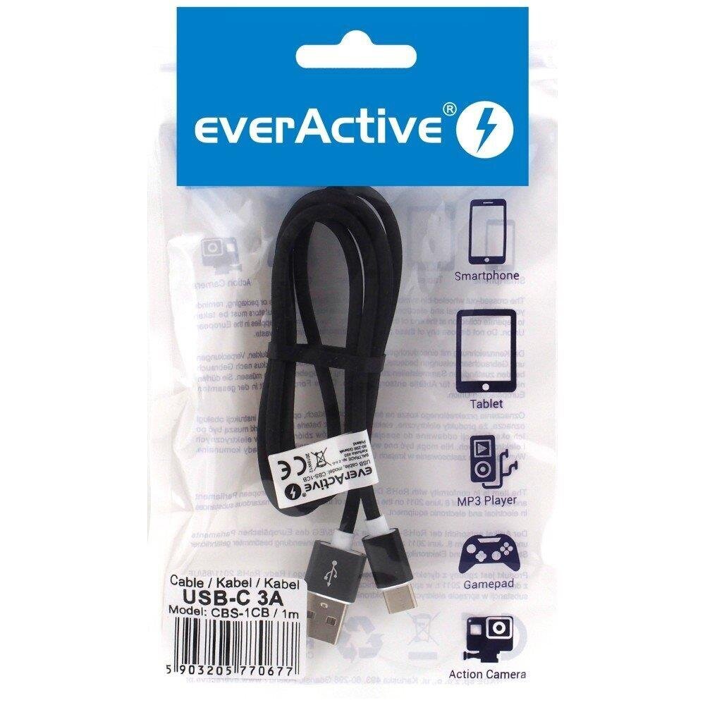 Kabelis USB EverActive USB-A - USB-C 1 m (CBS-1CB) цена и информация | Kabeļi un vadi | 220.lv